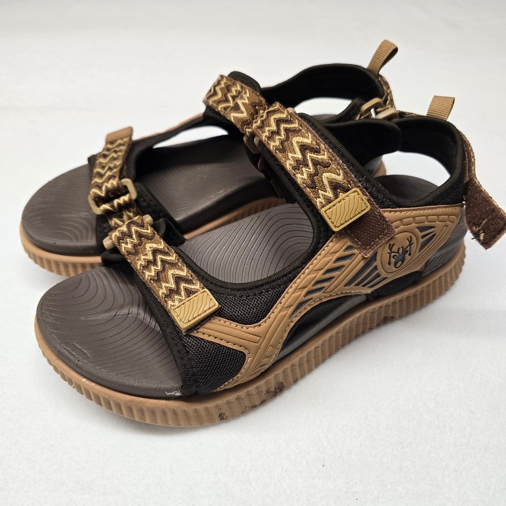KUAILU Womens Tan Hiking Sandals Strappy Sport Hiking Coastal Shoes Size 8.5